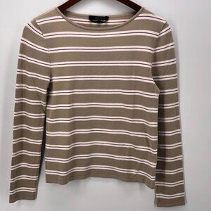 Weekend MaxMara Tan Red White Stripe Top Medium
